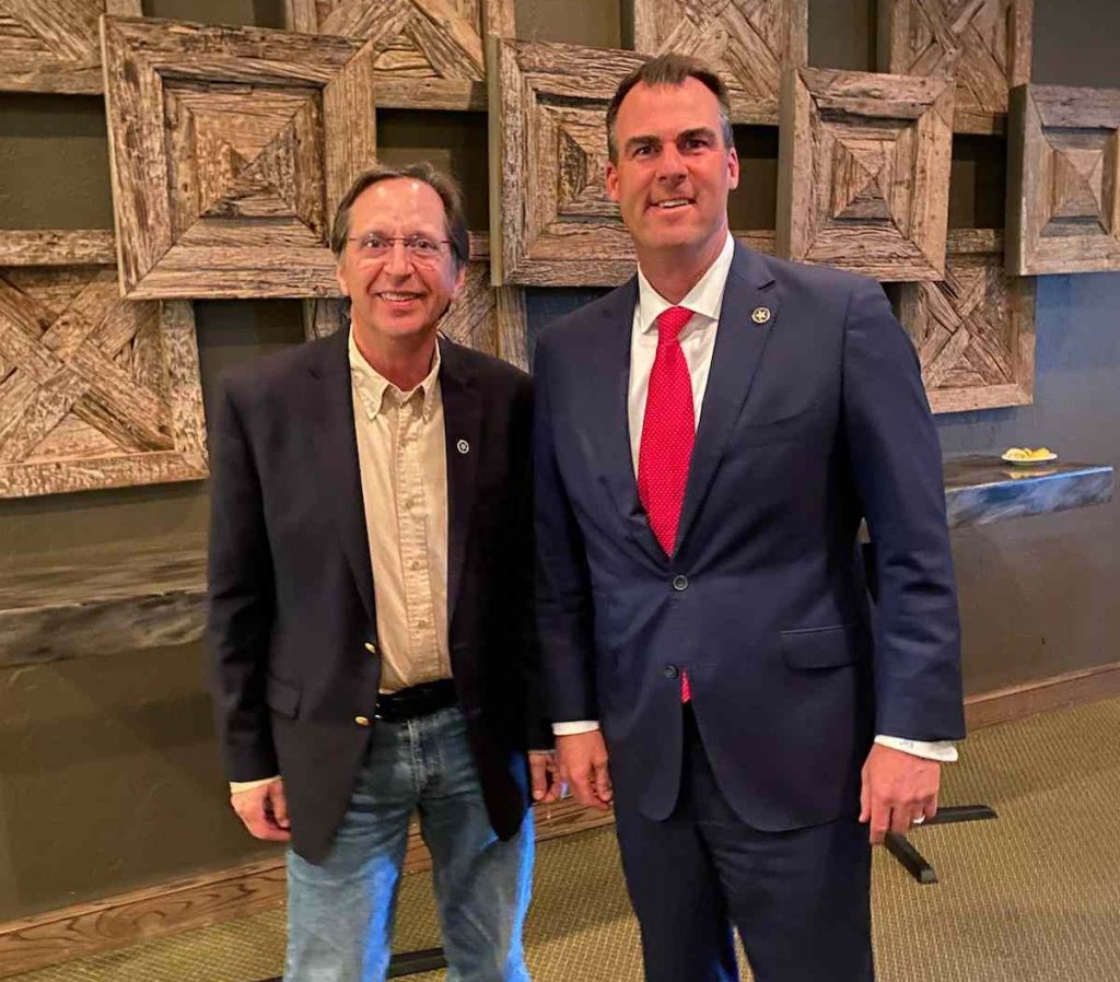 Don Spencer, President of OK2A along with Governor Kevin Stitt